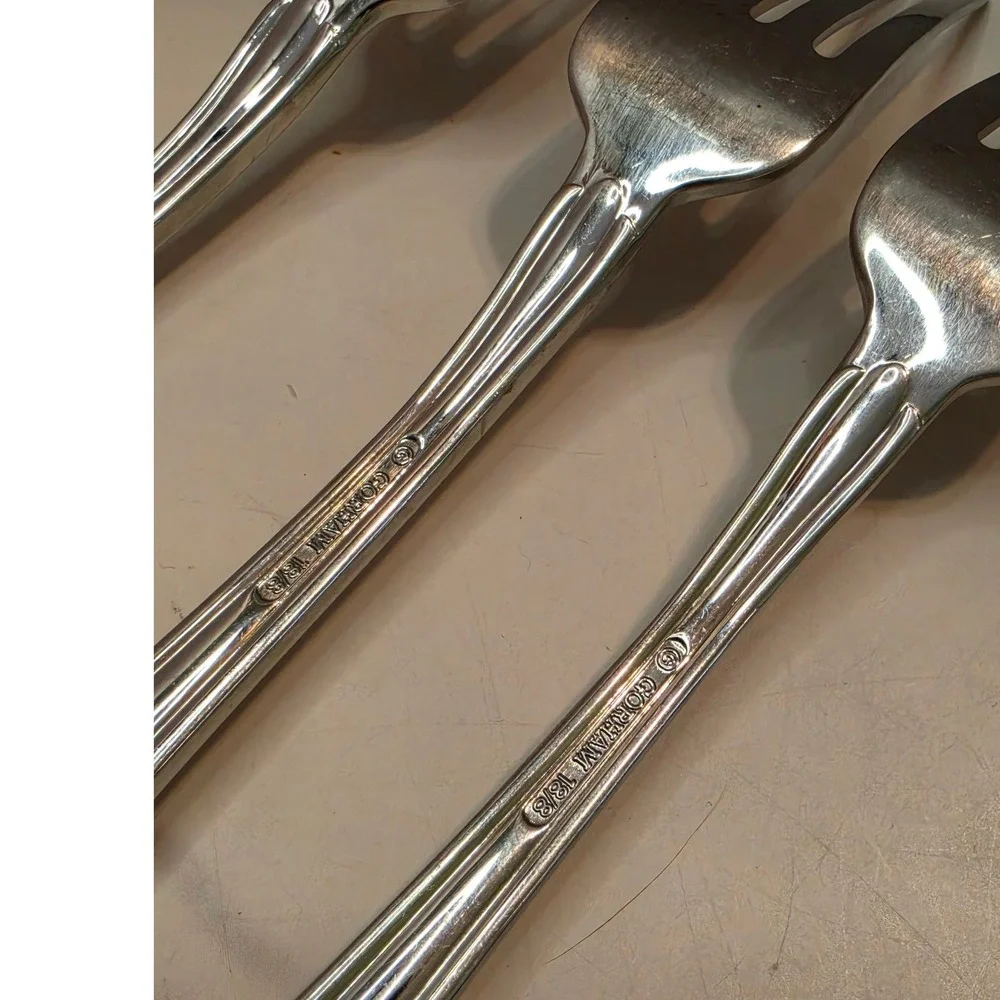 Gorham Melon Bud 18/8 Stainless Steel Dinner Forks Set of 5 Silverware